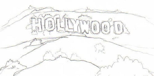 Hollywood Sign Sketch Hollywood Sign Sketch