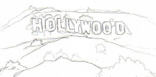 Hollywood Sign Sketch Hollywood Sign Sketch