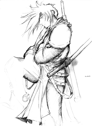 Samurai in Robes Sketch