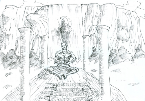 Monk Meditating Sketch Monk Meditating Sketch