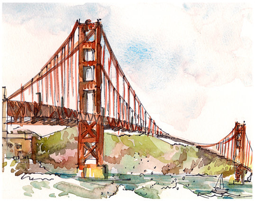 Golden Gate Bridge Sketch Golden Gate Bridge Sketch