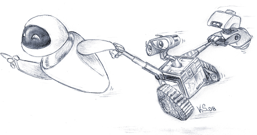 Wall-e and Eve Sketch
