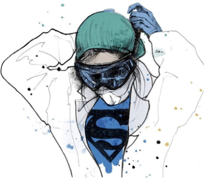 Doctor in PPE Sketch Doctor in PPE Sketch