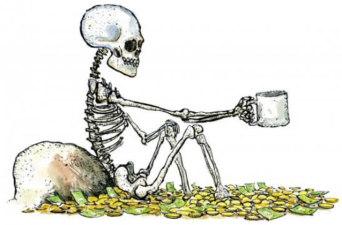 Skeleton with Money Sketch Skeleton with Money Sketch