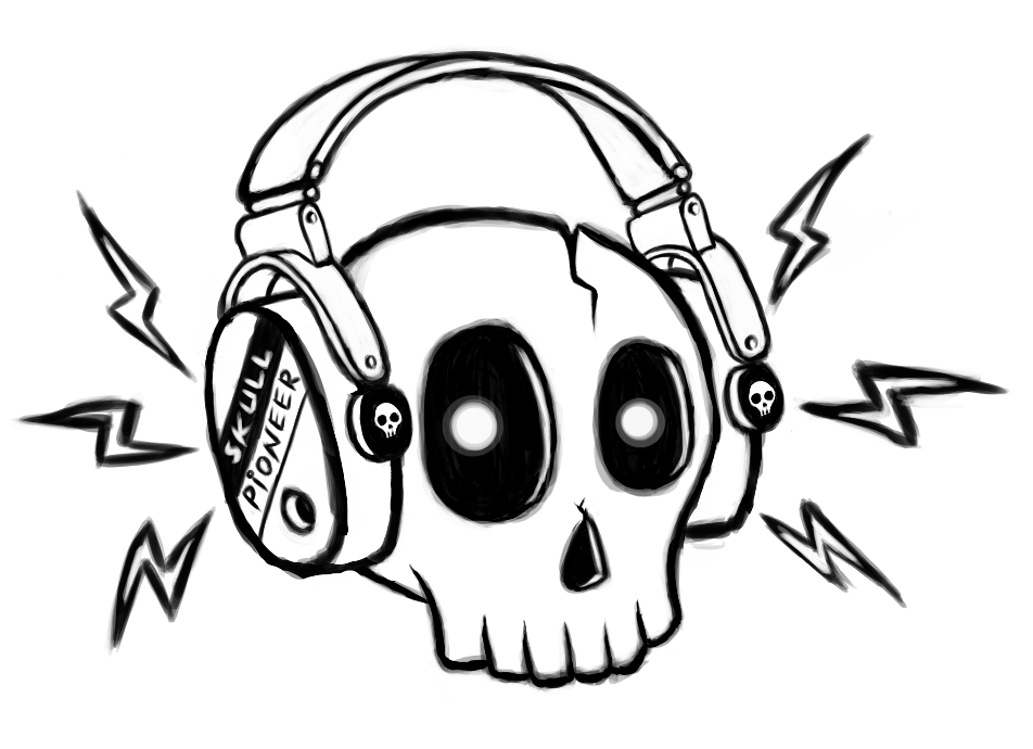 Skull Music Sketch Skull Music Sketch